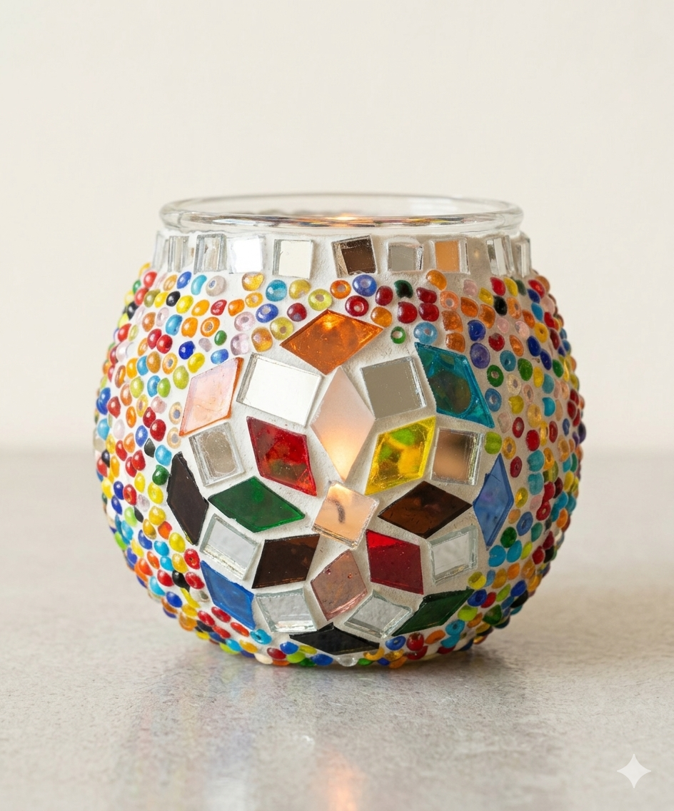 Colora Mosaik-Windlicht – Farbenblüte