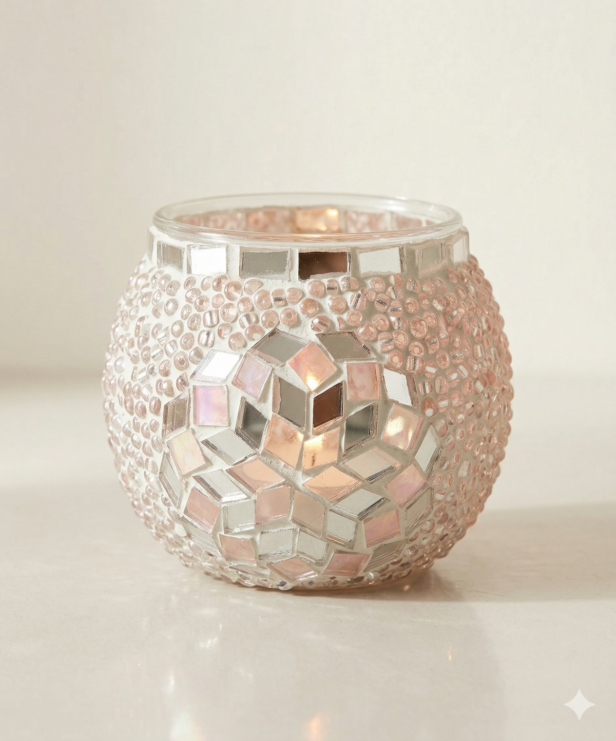 Lumina Mosaik-Windlicht – Perlenstern