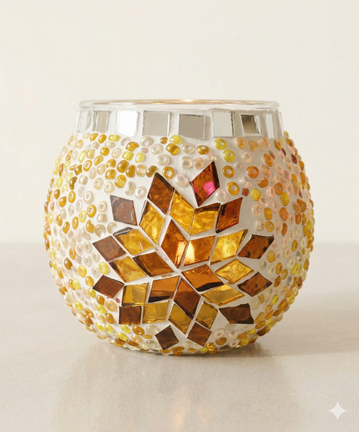 Sarya Mosaik-Windlicht – Safranblüte